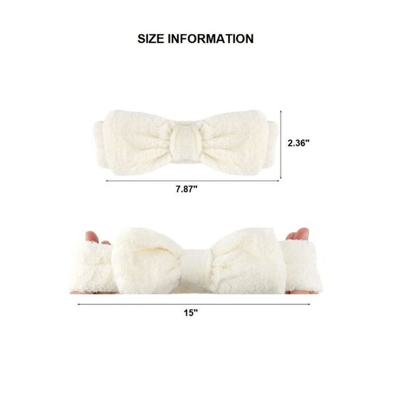 Soft Plush Bowknot Spa Headband - Picture 4 of 7
